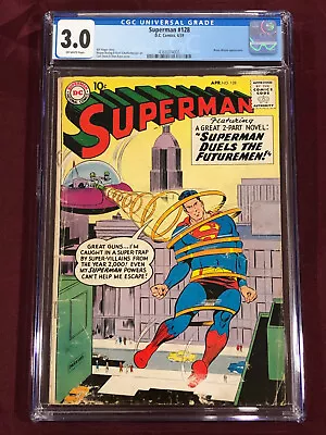 Buy Superman 128 Cgc 3.0 Bill Finger Curt Swan 1959 • 120.04£