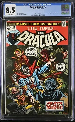 Buy The Tomb Of Dracula #13 October 1973 CGC 8.5 Marvel Comics White Pages Blade! • 191.84£