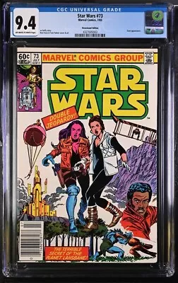 Buy CGC 9.4 (OW-W)Star Wars 73 (1983) Marvel Comics Newsstand Variant • 50.04£