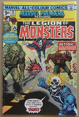Buy MARVEL PREMIERE #28, THE LEGION OF MONSTERS 1st APPEARANCE, 1976. • 149£