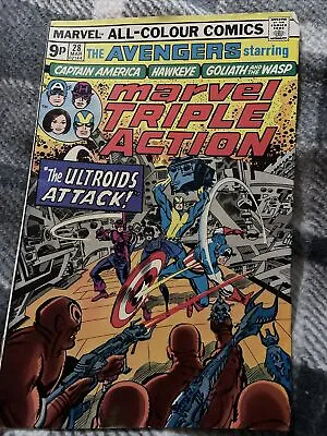 Buy MARVEL TRIPLE ACTION #28 - The Avengers 1st App Ultrana -Marvel 1976. • 2£