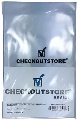 Buy CheckOutStore Crystal Clear Silver Age Thick Comic Book Bags • 13.30£
