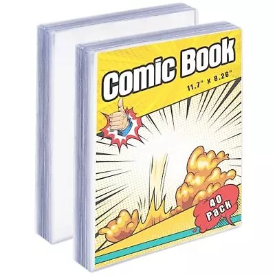 Buy 40 Pack Clear Comic Case, Transparent PVC Comic Book Display Case, 11.7” X 8.... • 19.71£