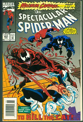 Buy 1993 Marvel Comics Spectacular Spider-Man #201 FINE Maximum Carnage Newsstand • 3.94£