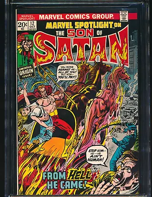 Buy Marvel Spotlight #12 (10/73) Cgc Nm+ 9.6 Origin Son Of Satan Trimpe Cover • 354.76£