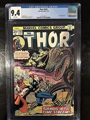 Buy The Mighty Thor #243 CGC 9.4 (Marvel 1976)  White Pages! Zarrko Appearance! • 107.94£