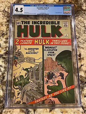 Buy Incredible Hulk #4 Cgc 4.5 Ow/wh Pages Origin Of Hulk Retold Hot Huge Marvel Key • 1,195.31£