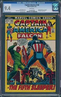 Buy Captain America #148 Cgc 9.4 Wp Red Skull Nick Fury Kingpin Marvel Comics 1972 • 140.61£