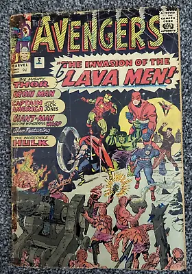 Buy The Avengers 5. Marvel 1964. The Avengers Vs The Lava Men. Combined Postage • 34.98£