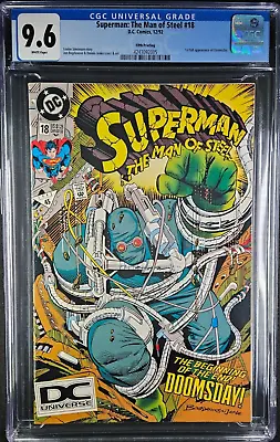 Buy Superman Man Of Steel #18 1992 Cgc 9.6 1st Doomsday Dc Universe Rare 5th Print!| • 197.57£