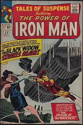 Buy Marvel Comics TALES OF SUSPENSE #53 2nd Black Widow Iron Man 1964 VG+! • 79.44£