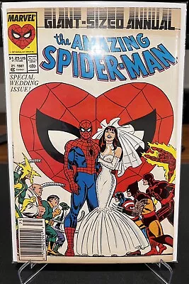 Buy Amazing Spider-Man Annual #21 (1987) 🔑 SPECIAL WEDDING ISSUE *NEWSSTAND* ~ NM • 23.99£