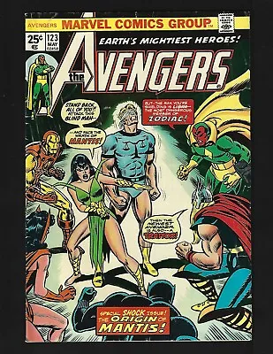 Buy Avengers #123 VG+ Origin Mantis Zodiac Libra Thor Scarlet Witch 1st Star-Stalker • 9.59£