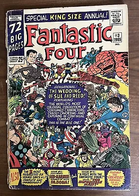Buy Fantastic Four Annual #3 Oct 1965 Wedding Reed & Sue SA Marvel 2.0 • 15.99£