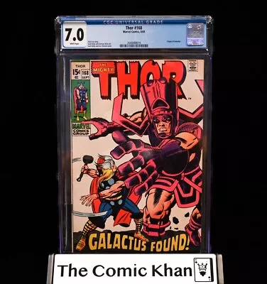 Buy Thor #168 (1969) CGC 7.0 WhitePages - Origin Of Galactus Begins • 179.89£