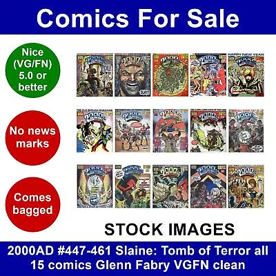 Buy 2000AD #447-461 Slaine: Tomb Of Terror All 15 Comics Glenn Fabry VGFN Clean • 38.99£