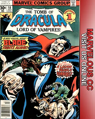 Buy 1977 Marvel Comics Tomb Of Dracula #58 1st Solo Blade Story Newsstand Bronze Age • 18.30£