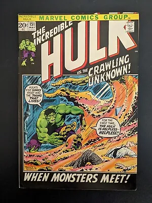 Buy Incredible Hulk #151 - VF/NM White Pages Estimate - Beautiful Copy 1972 • 59.13£