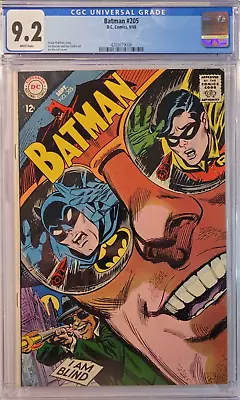 Buy 1968 Batman 205 CGC 9.2 Batman Robin Sunglass Cover. RARE!!! • 215.78£