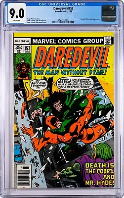 Buy Daredevil #153 CGC 9.0 (Jul 1978, Marvel) Gene Colan, Cobra & Mister Hyde App. • 49.08£