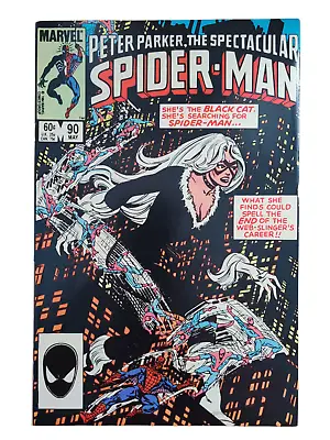 Buy Peter Parker The Spectacular Spider Man 90 1st Black Costume Fn - Fn/vf Key Raw • 35.58£