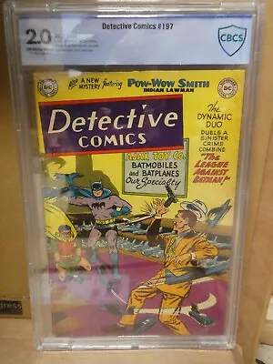 Buy Dc Batman  Detective Comics CBCS Cgc 2.0 197  Justice League 1953 • 269.99£