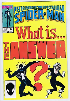 Buy Peter Parker, Spectacular Spider-Man #92 Marvel 1984 What Is The Answer ? • 16.73£