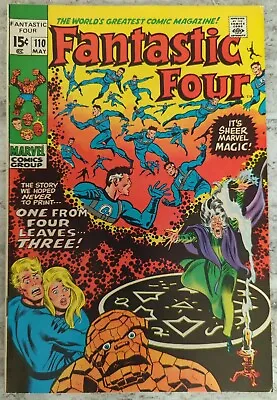 Buy FANTASTIC FOUR #110 Marvel, 1971. FRANKLIN RICHARDS! HARKNESS! ANNIHILUS! 8.0 VF • 31.98£