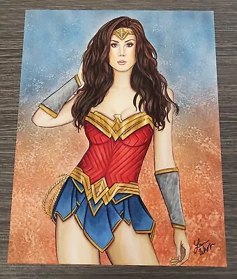 Buy DC Wonder Woman Illustrated Original Art Piece 11x14 Art By: Lauren Wright OOAK • 120.09£