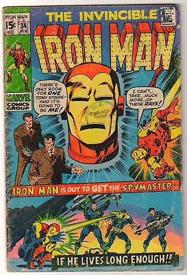 Buy MARVEL Comics  IRON MAN  #34 1971 G+ Avengers 2.5 GRADE • 15.59£