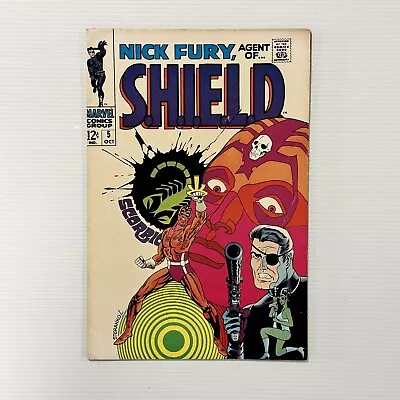 Buy Nick Fury Agent Of S.H.I.E.L.D  #5 1968 FN Cent Copy Iconic Steranko Cover • 42£