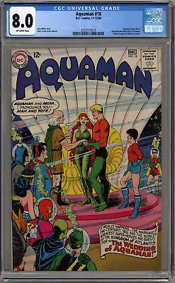 Buy Aquaman #18 Cgc 8.0 Jla Cameo Off-white Pages Dc Comics 1964 • 256.95£