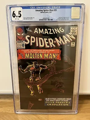 Buy Amazing Spider-Man 28 - CGC 6.5 WP, Marvel Silver Age Key 1st Molten Man • 499.90£