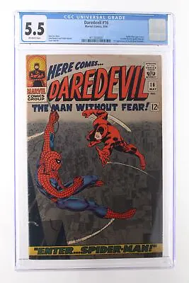 Buy Daredevil #16 - Marvel Comics 1966 CGC 5.5 Spider-Man Appearance. 1st John Romit • 160.05£