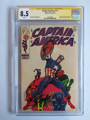 Buy Captain America 111 CGC 8.5 WP SS Signed By Stan Lee 1969 • 631.45£