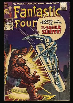 Buy Fantastic Four #55 VG+ 4.5 Silver Surfer Appearance! Stan Lee! Marvel 1966 • 49.06£