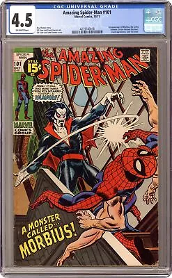 Buy Amazing Spider-Man #101 CGC 4.5 1971 4279740018 1st App. Morbius • 211.19£