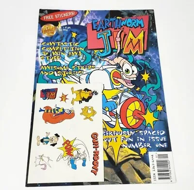 Buy Earthworm Jim No 1 #1 Newstand Comics Magazine 1996 Uk Complete Sticker & Poster • 149.99£