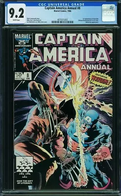 Buy Captain America Annual 8 Cgc 9.2 White Pages Wolverine Vs Captain Ameriica B5 • 87.37£
