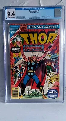 Buy Thor Annual #6 CGC 9.4 Origin & 2nd Appearance Of Korvac +more • 70£