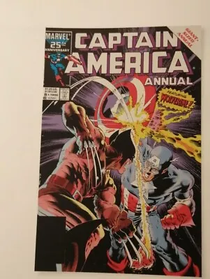 Buy Marvel Comics: Captain America Annual #8 Cover Fine Art Postcard (USA) Sep 1986 • 3£