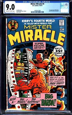 Buy Mister Miracle #4 (1971) CGC 9.0 -- O/w To W; 1st Big Barda; Mark Gruenwald Lttr • 208.10£