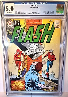 Buy Flash 123 (1961) Cgc 5.0-1st Earth 2, 1st Ga Flash In Silver Age, Flash Origin! • 1,003.90£