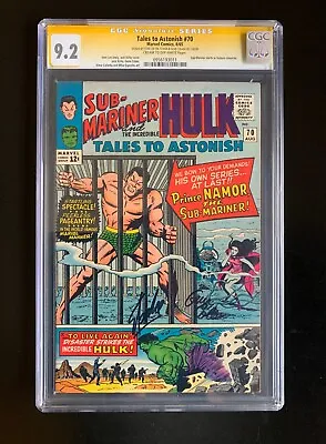 Buy TALES TO ASTONISH #70  CGC 9.2 (1st Solo Sub) RARE SIg Series 2x: Stan Lee/Colan • 1,306.10£