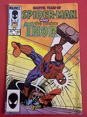Buy Marvel Comics Marvel Teamup Spider-Man And The Mighty Thor Volume One #148 1984 • 10£