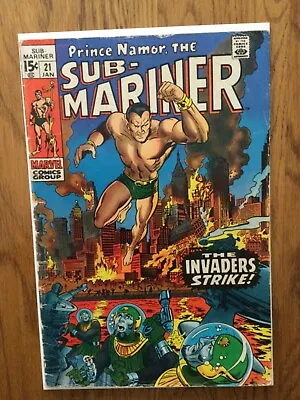 Buy Sub-Mariner 21 (1970) ‘The Invaders Strike’. Cents Copy • 10£