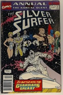 Buy Silver Surfer Annual #4 (Marvel, 1991) Newsstand, Origin Of Silver Surfer Retold • 3.54£