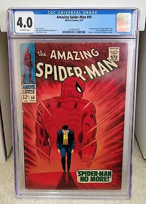 Buy Amazing Spider-Man #50 (1967) CGC 4.0 - 1st Appearance Of Kingpin Marvel Key • 513.86£