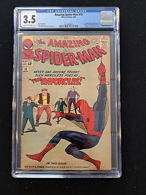 Buy Amazing Spider-Man 10 Marvel 1964 CGC 3.5 1st Appearance The Enforcers • 260.16£