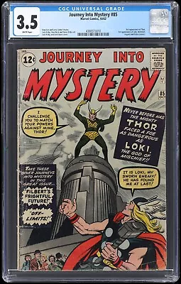 Buy Journey Into Mystery #85 (1962) CGC 3.5 WHITE PAGES - 1st Loki, 3rd Thor • 1,599.04£